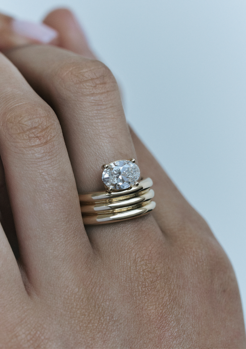 Corrugated Diamond Ring - hover
