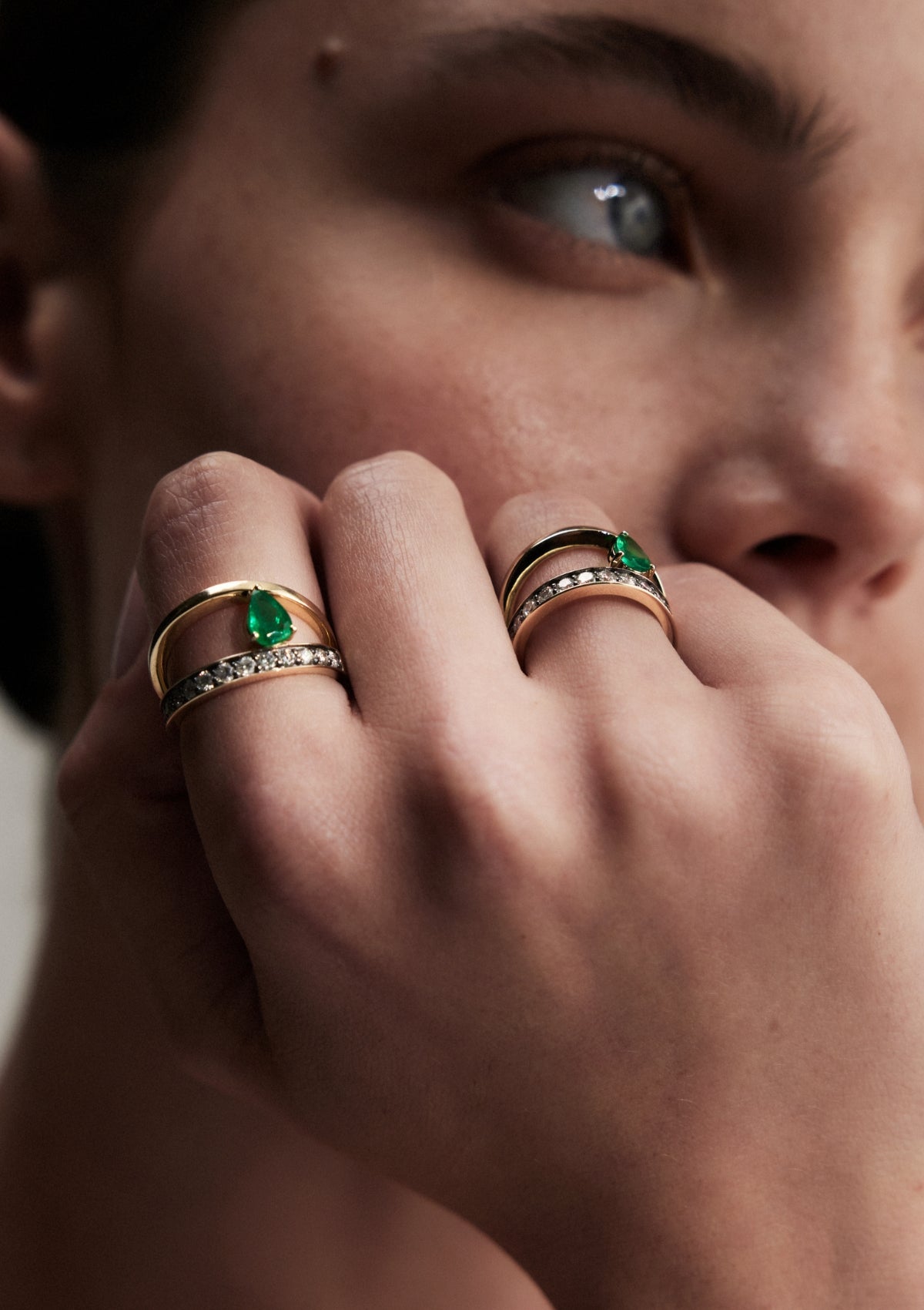 ASYMMETRY EMERALD RING