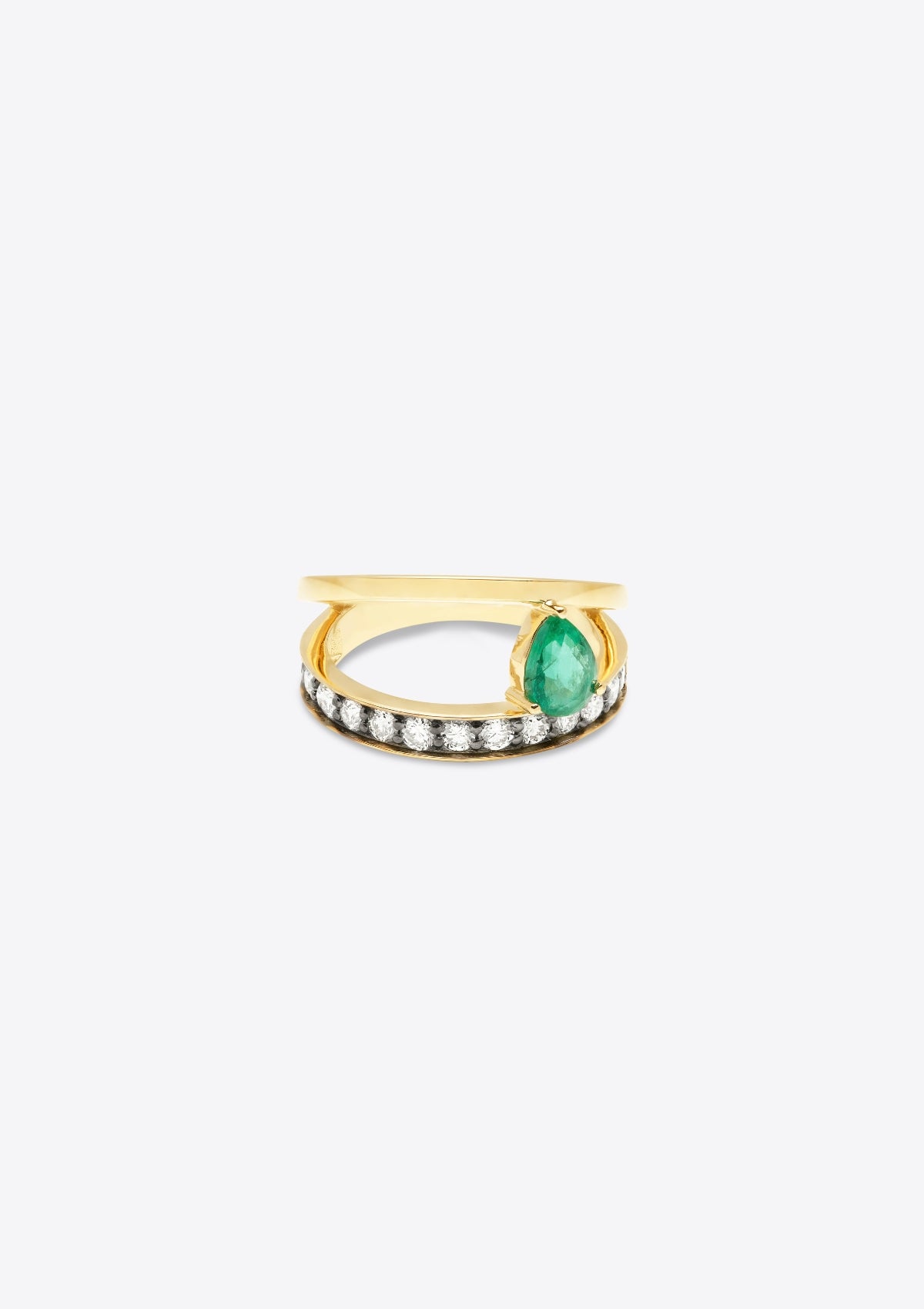 ASYMMETRY EMERALD RING