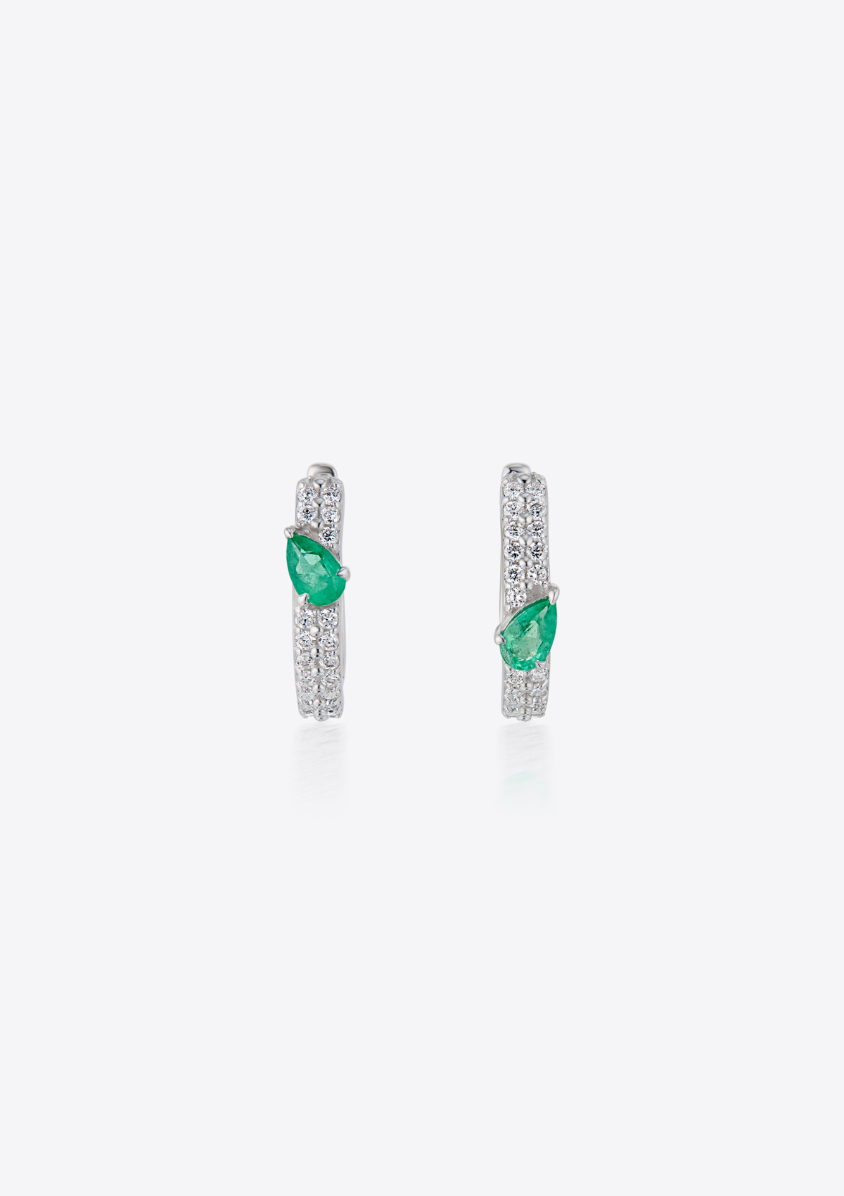 ASYMMETRY EMERALD EARRINGS