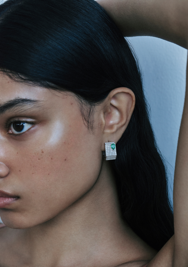 Geo Pavé Hoops - hover