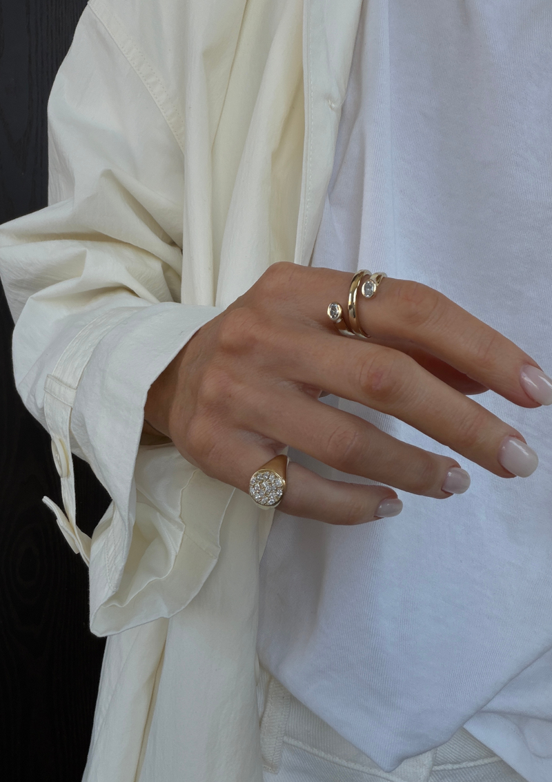 Double Diamond Coil Ring - hover